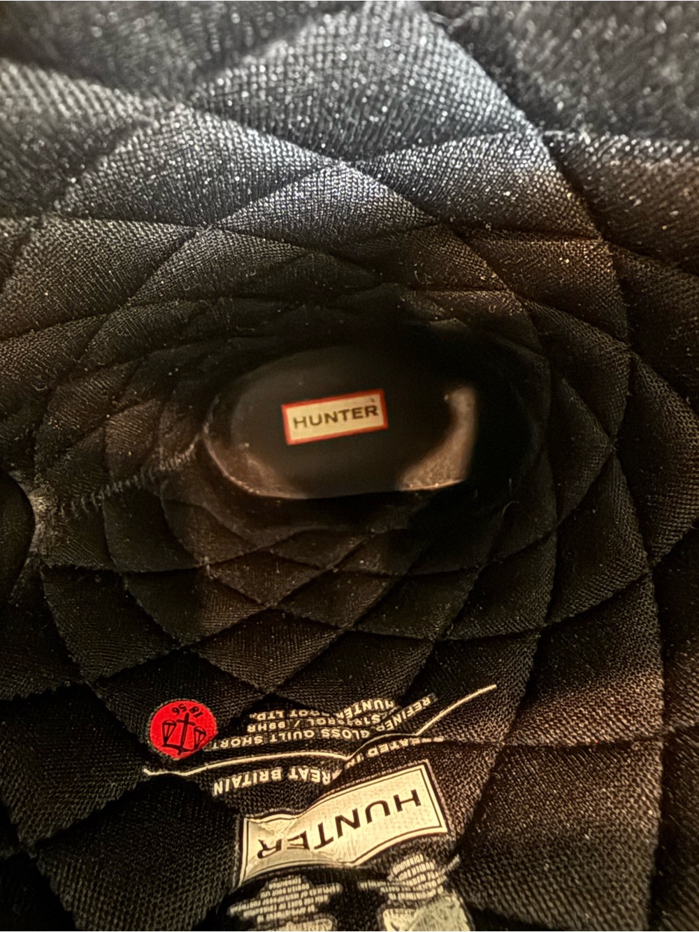 Hunter Black Adjustable Quilted Refined Slim Fit Short Rain Boots Size 7 - Picture 15 of 15